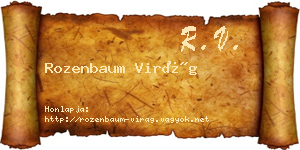 Rozenbaum Virág névjegykártya